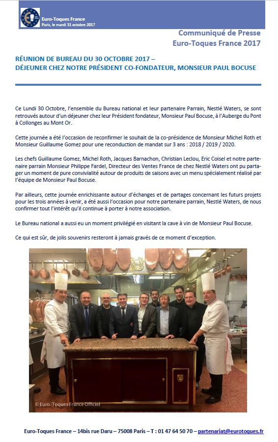 CP ETF Déjeuner chez Monsieur Paul Bocuse