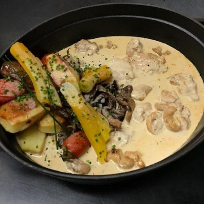 RIS DE VEAU AU PORTO ET PETITS LÉGUMES