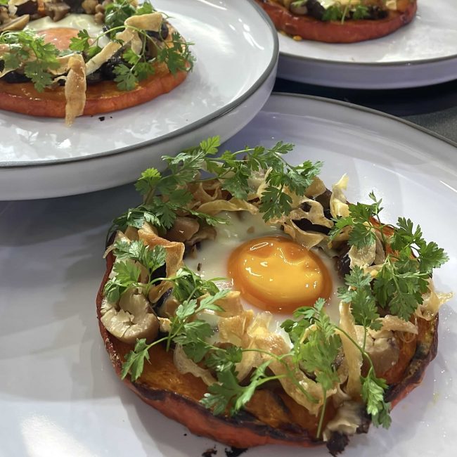 Oeuf au four d’automne et couronne de potimarron