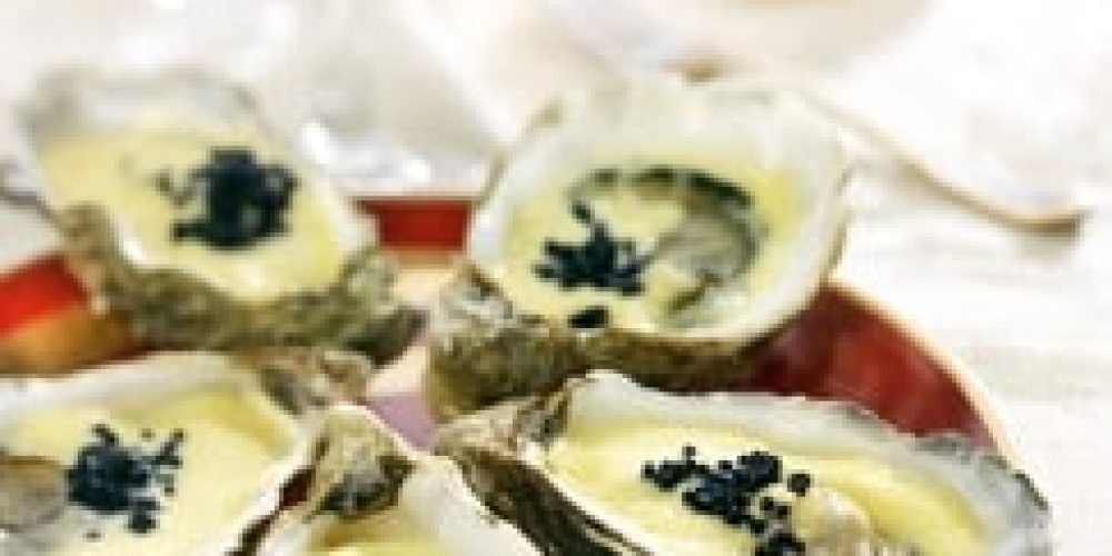 Huîtres au sabayon de Saké