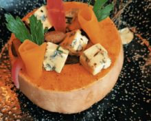 Butternut garni aux champignons et au bleu