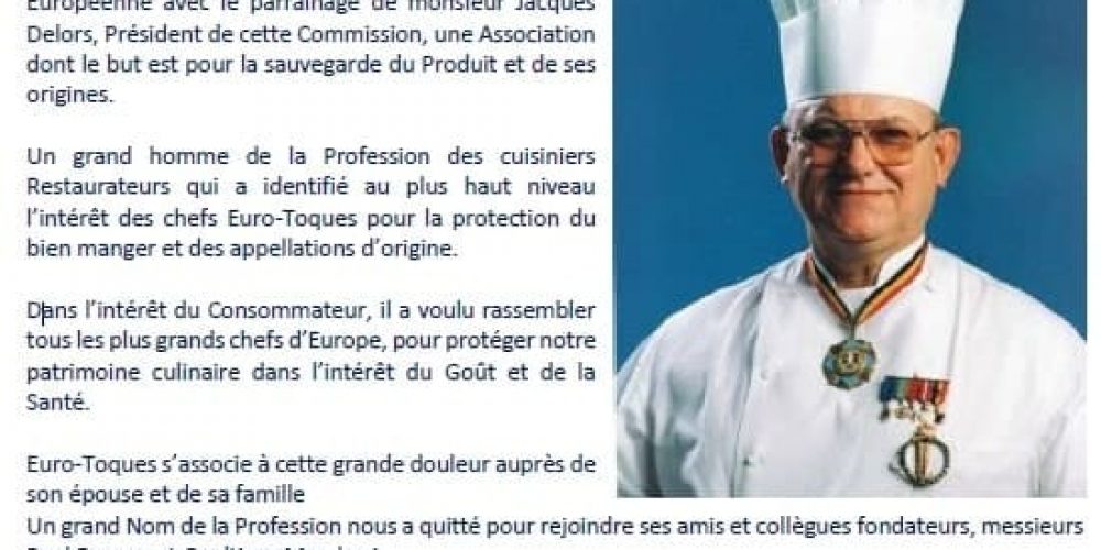 Décès du Baron Pierre Romeyer – co-Fondateur Euro-Toques