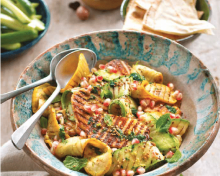 Halloumi et courgettes grillées en salade