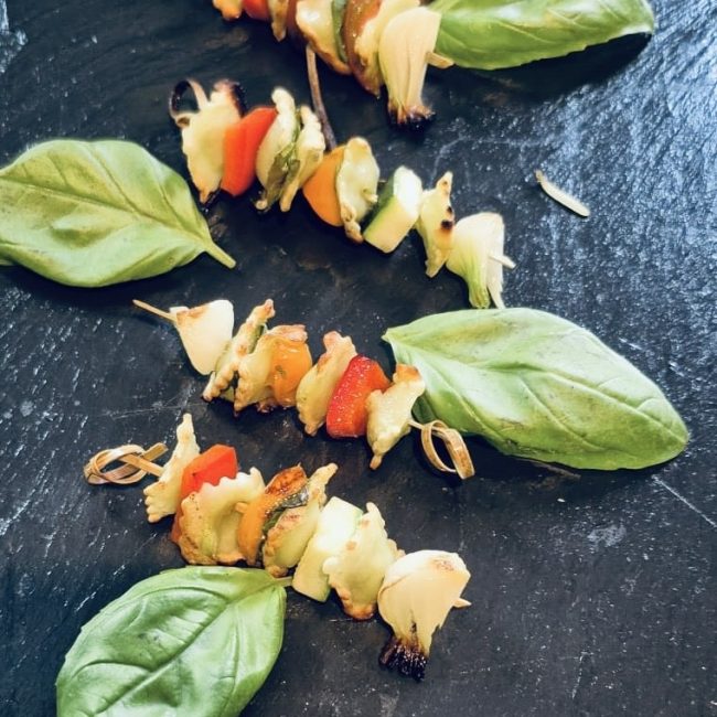 Ravioles du Dauphiné en brochettes estivales
