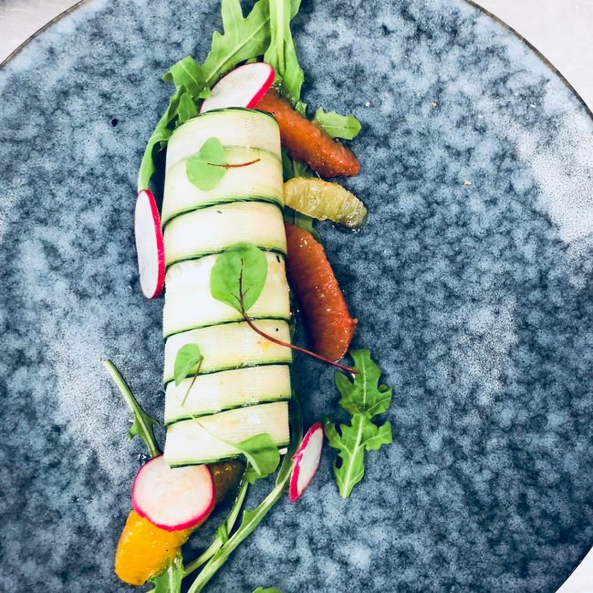 Cannelloni de saumon fumé, vierge d&rsquo;agrumes