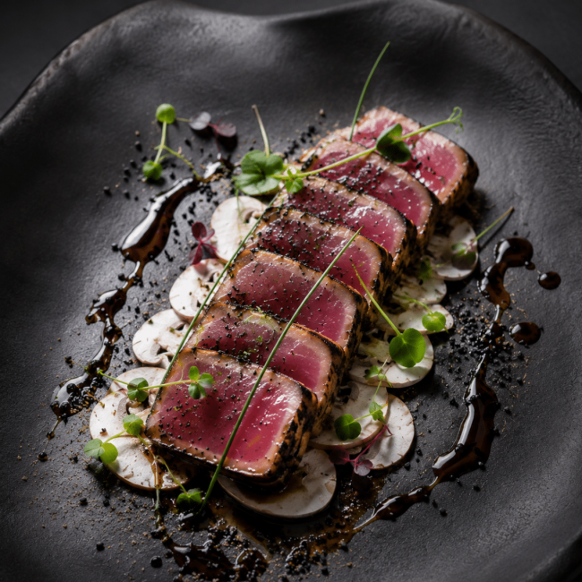 Bonite en tataki, miso brun & champignons
