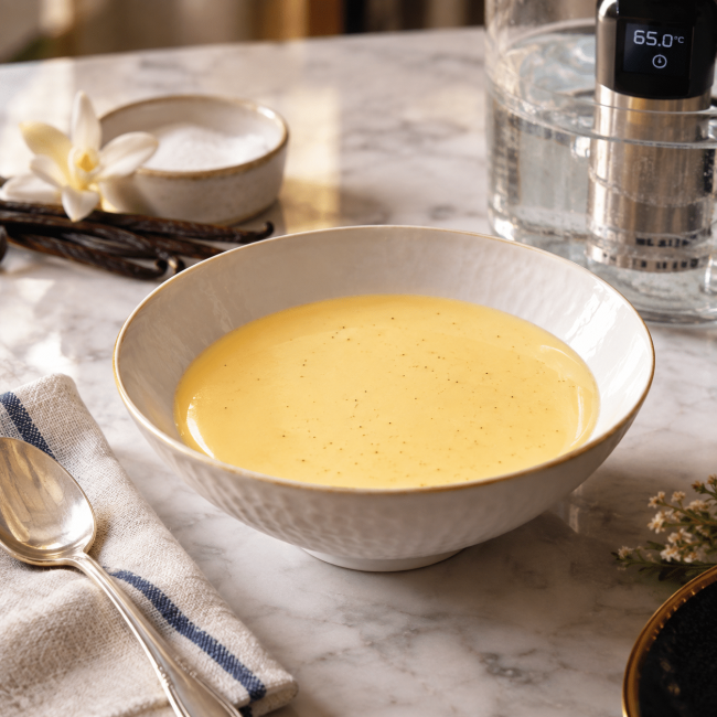 Crème anglaise cuite à basse température